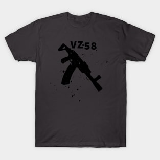 Black Assault rifle VZ-58 T-Shirt